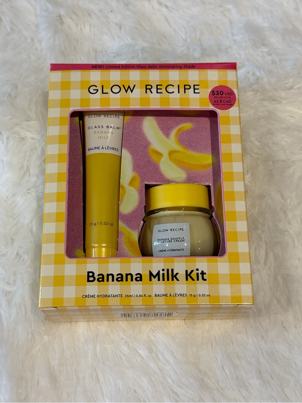 NWT Glow Recipe Banana Milk Kit banana soufflé cream and banana milk glass balm